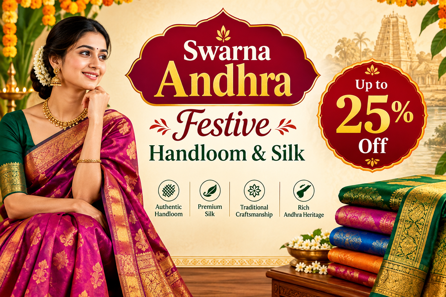 Swarna Andhra Festive Handloom & Silk - Up to 25% Off